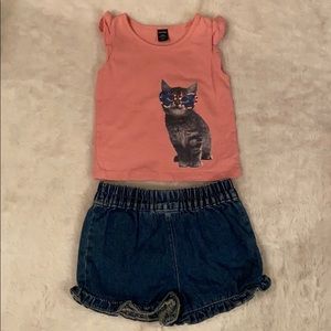 Baby Girl Bundle Garanimals Jean Shorts & Gap Top